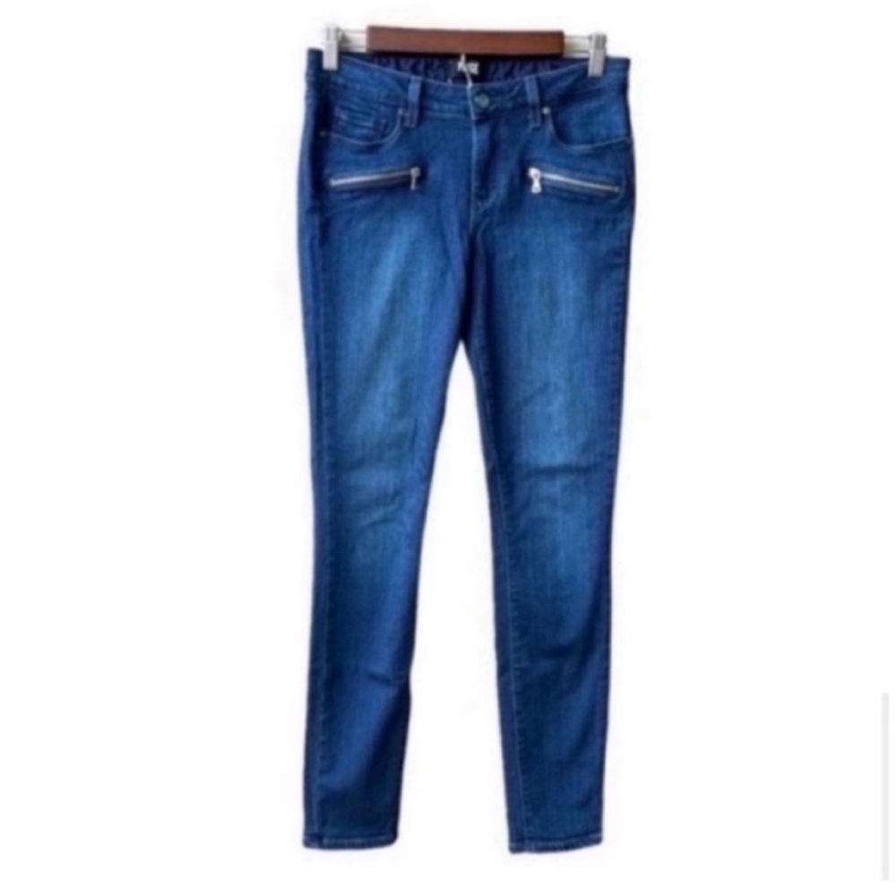 Paige Indigo Zip Front Skinny Jeans Denim Pants Size 28 Blue Wash - Picture 10 of 10